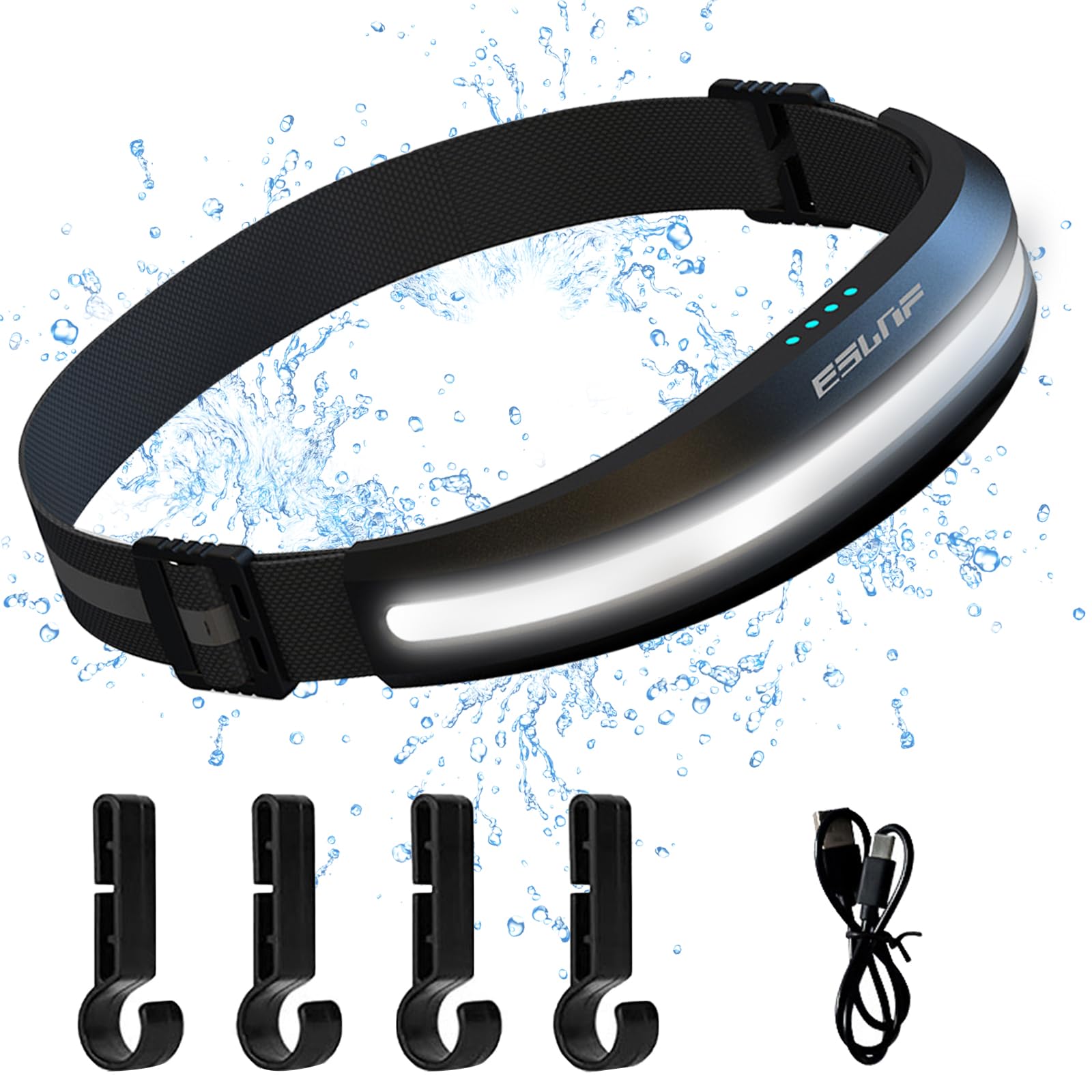 Forhome LED Headlamp, Rechargeable COB Headlamp, Adjustable Headlamp, Lightweight and Waterproof for Cycling, Camping, Hiking, Fishing, Emergency