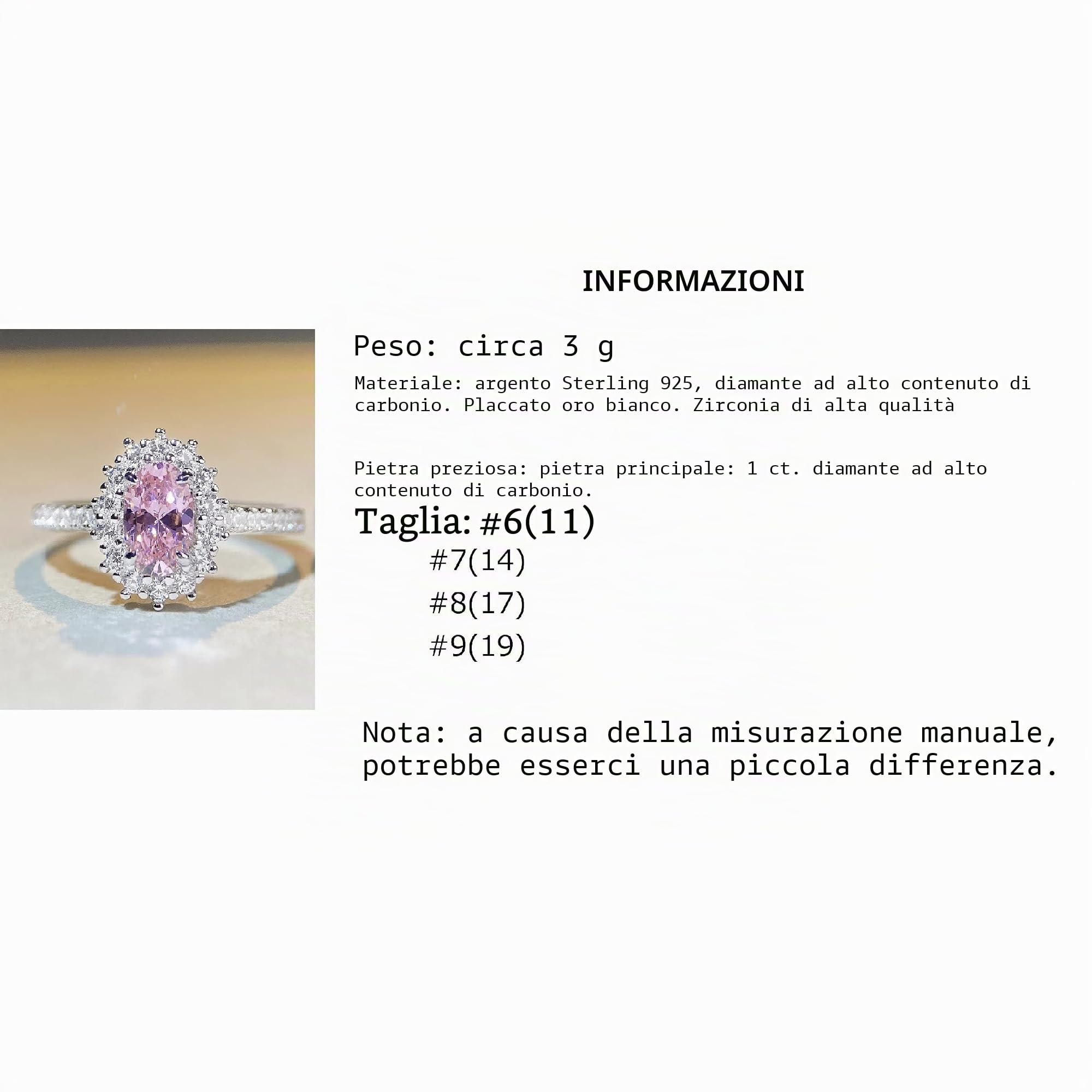 Anello da donna in argento sterling 925 con rubino, anello alla moda con pietra rossa da donna, anello di promessa fidanzamento da donna