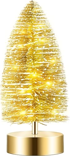 Varmax - Árbol navideño de mesa con purpurina y luces