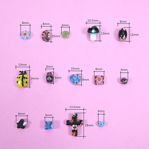 Miniatura 2 de TOAOB - 140 cuentas de cristal surtidas espaciadoras para manualidades, formas mixtas y colores, surtido de cuentas para pulseras, collares, joyería