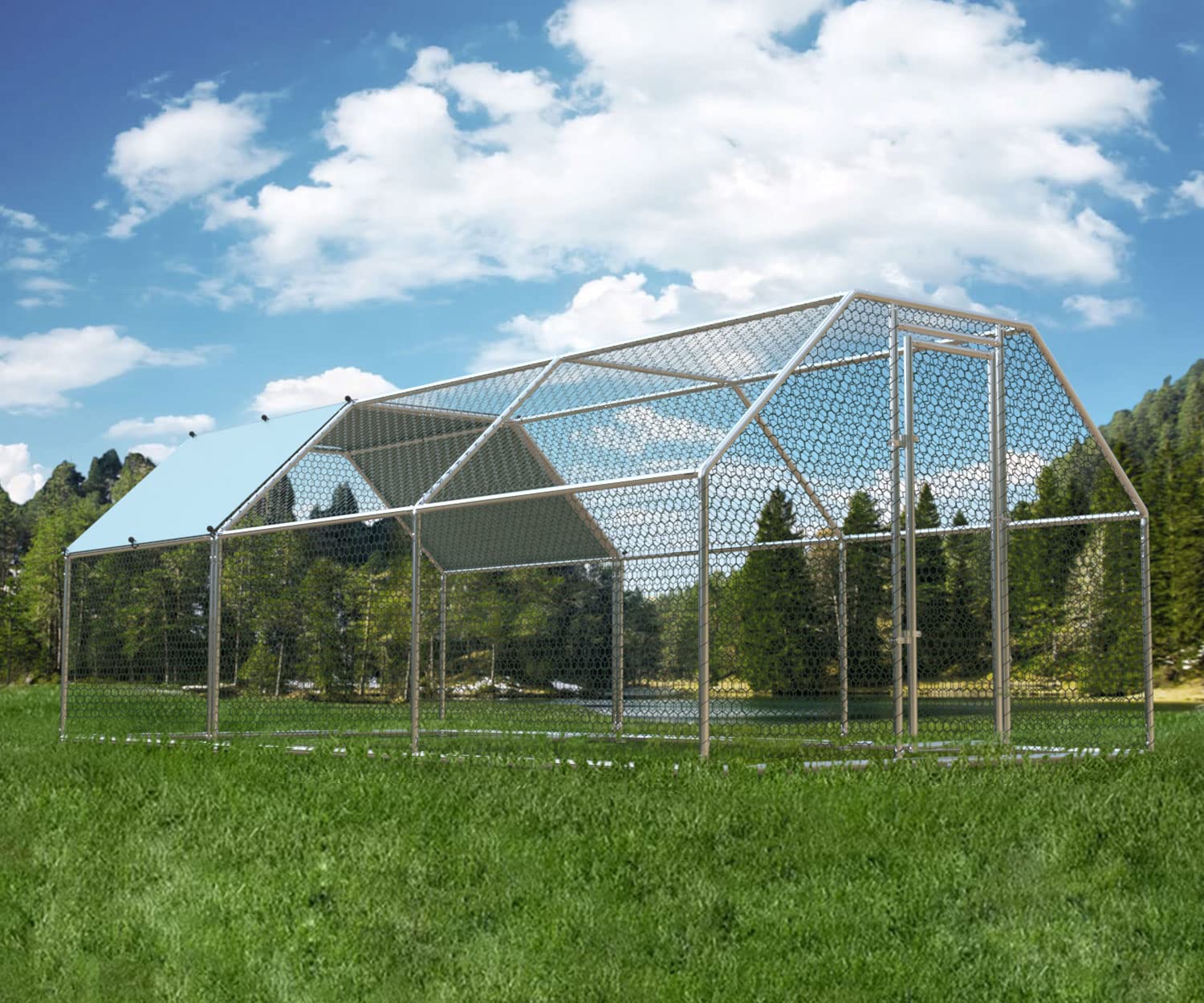 Buy Large Metal Chicken Coop Run Walkin Poultry Cage Chicken Run House