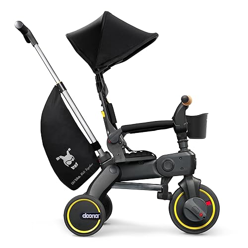 Doona Liki Trike S5, Nitro Black - 5-in-1 Compact, Foldable Tricycle - Suitable for Toddlers 10 to 36 Months