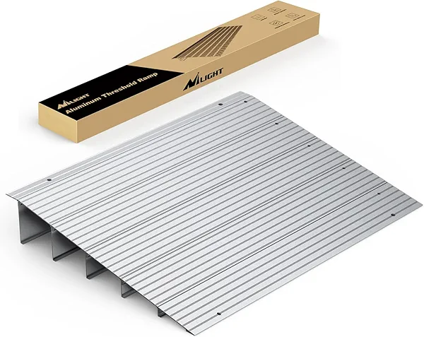 Nilight Door Threshold Ramp, 5" Rise Portable Aluminum Wheelchair Door Entry Ramps for Sheds Doorways Home Steps