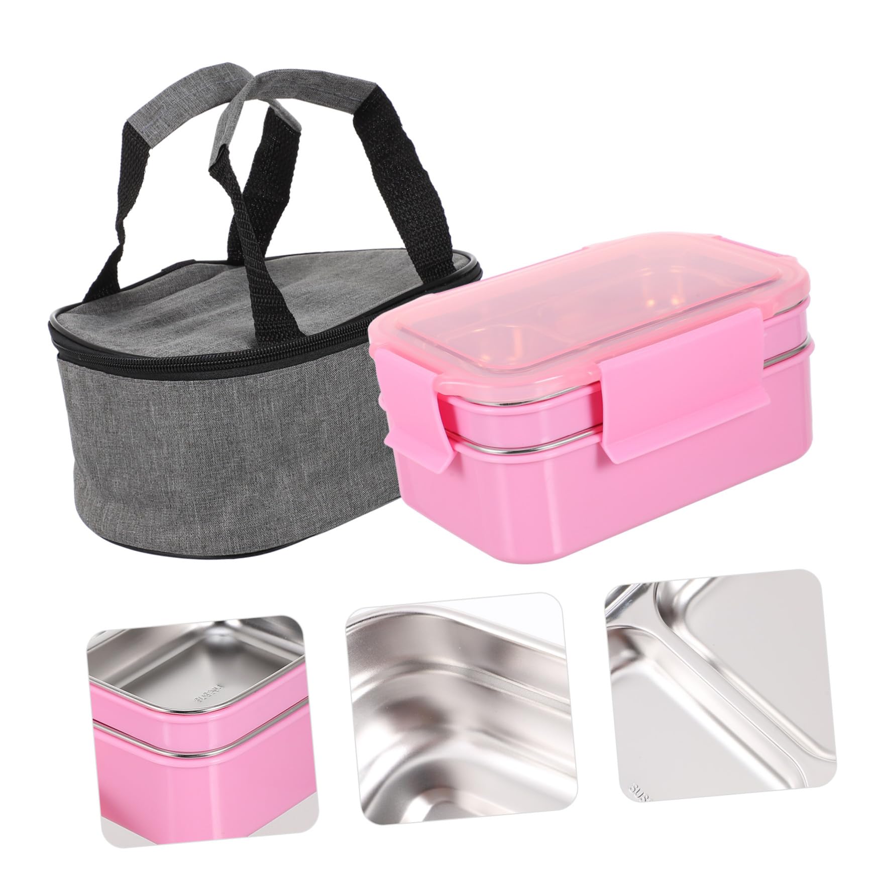 BESTYASH Contenitore Bento Box Isolato Portatile per Pranzo Scatola Divisa Creativa Chiusura Ermetica Contenitore Alimenti Pratico per Studenti e Ufficio