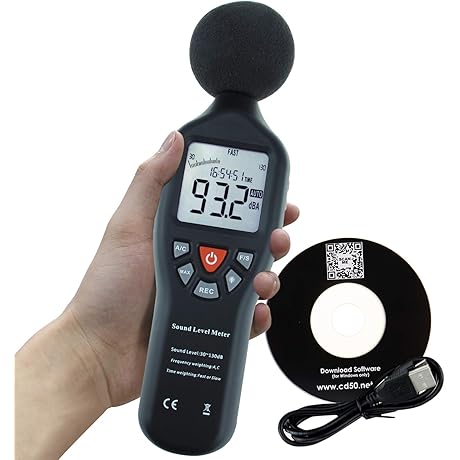 Digital Decibel Tester with LCD Backlight and Data Recording for Enhanced Noise Measurement