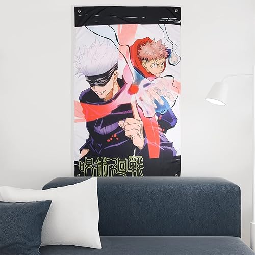 Miniatura 2 de JUST FUNKY Jujutsu Kaisen Tapiz JJK Manga Arte de pared Anime Decoración Satoru Gojo y Yuji Itadori 30 x 50 pulgadas