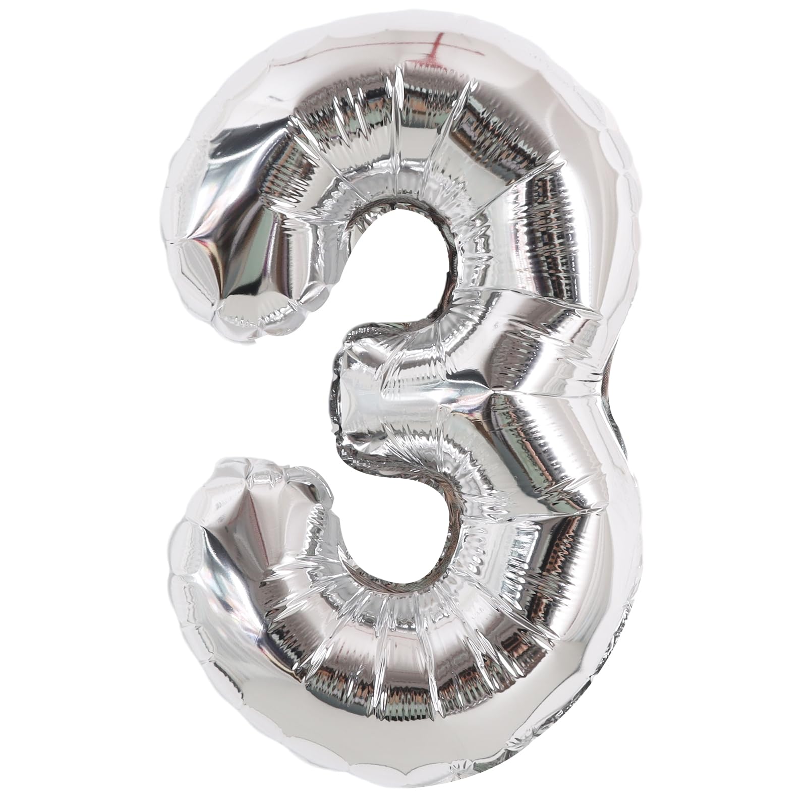 TONIFUL 16 Inch Silver Number 3 Balloon for 3rd Birthday Party Decorations