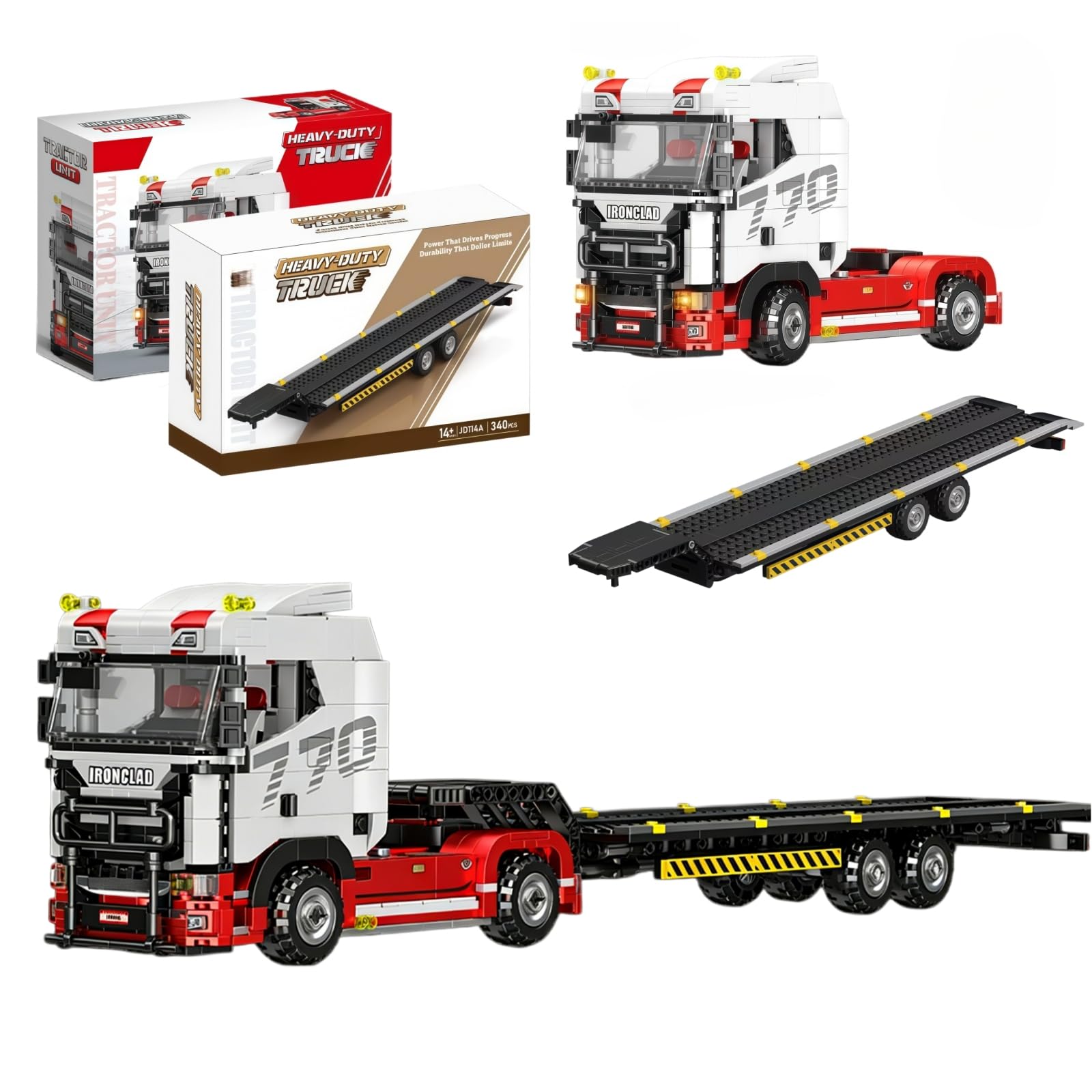 Heavy-Duty Truck & Trailer Building Blocks Set for Adults, 1211 Pieces European Truck Model Toy, Engineering Vehicle Construction Bricks Kit, Home Office Decor Gift — image 1