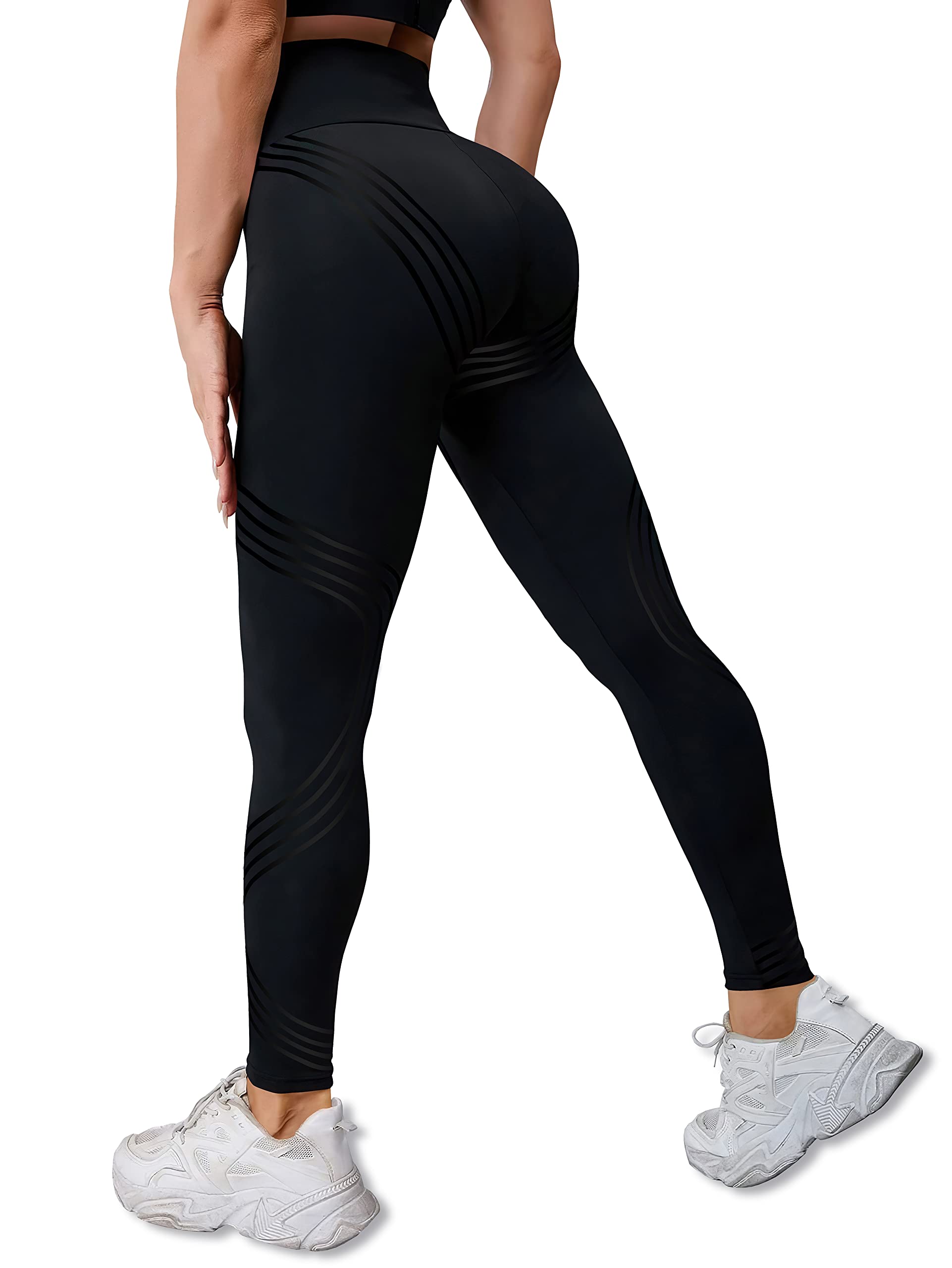 ZJLNA Women High Waist Workout Leggings Tummy Control Print Leggings