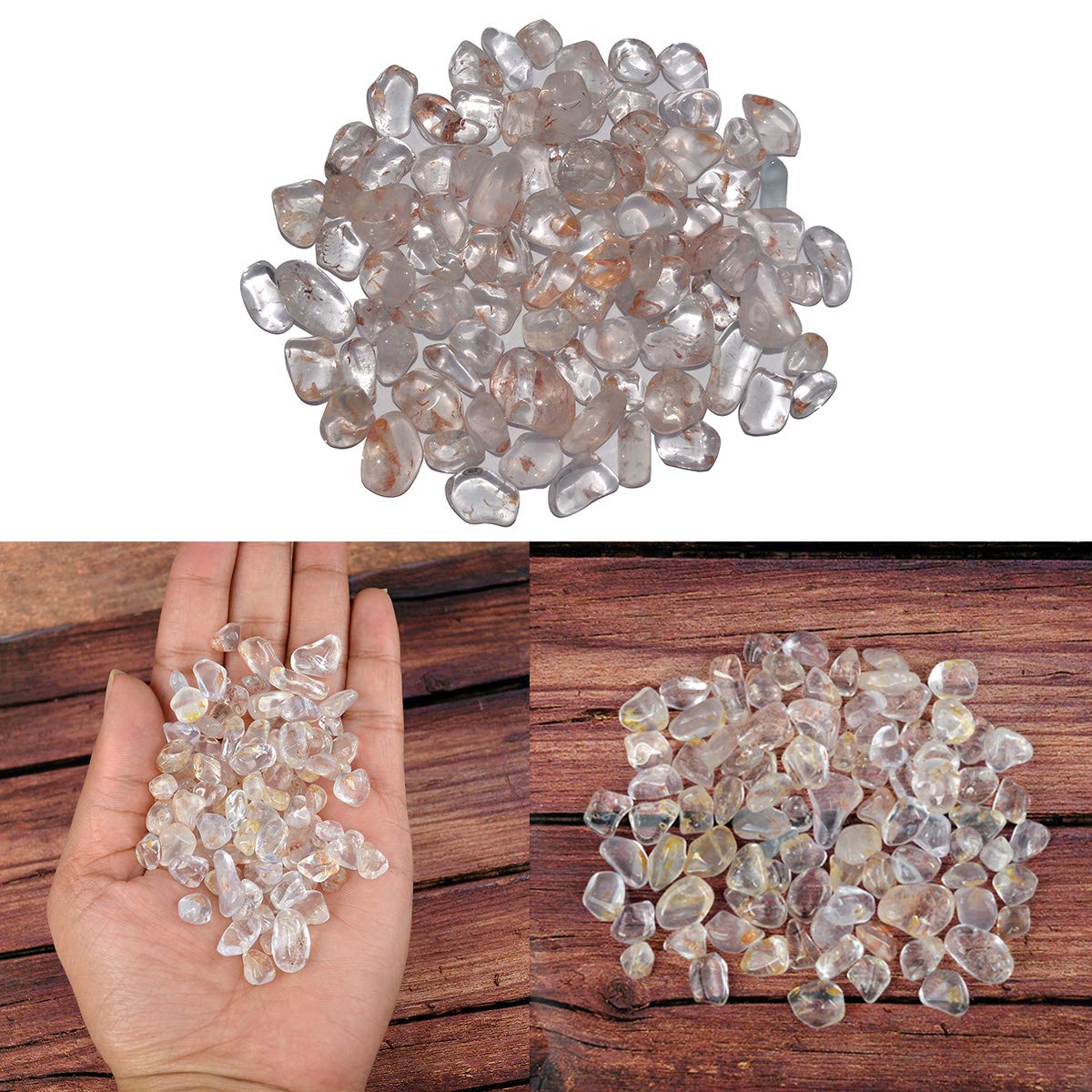 Natural Clear Quartz Crystal Stone Chips Dust Raw Rough Stone for Vastu Correction, Reiki Healing and Crystal Healing Stons Pack 0f 100 Gm Approx