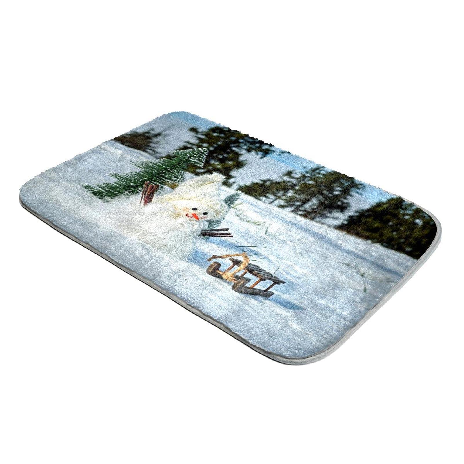 Tapis de salon en fausse fourrure pour revivre la magie de Noël et des bonshommes de neige
