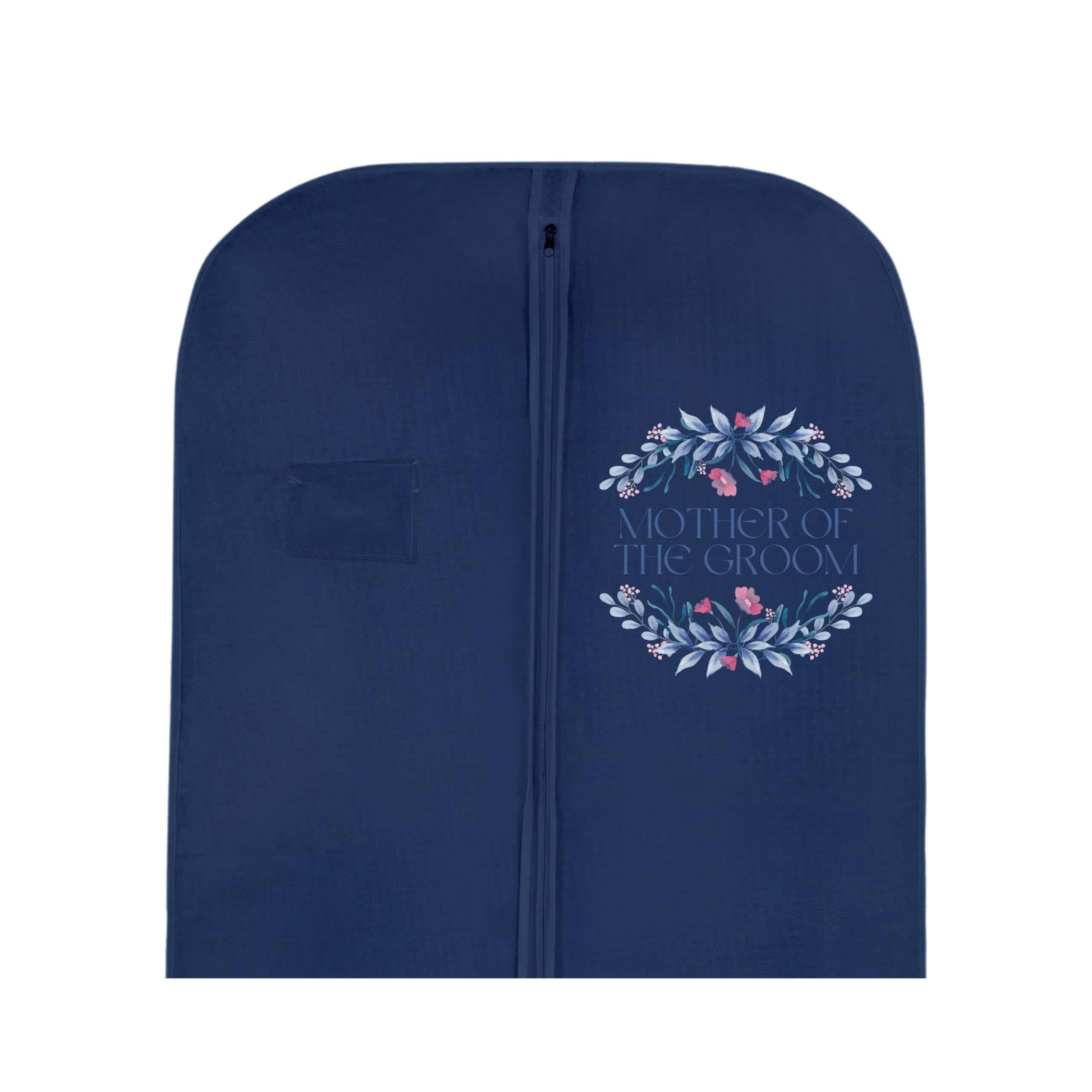 Garment Guardians Girls Mother Of The Groom's Logo On Navy Bag Bridal Gown Garment Bag - Printed Wedding Dress Bag | Long Dress Covers For Bride & Bridesmaids | Breathable Clothes Bag For Storage & Travel (Mother Of The Groom's Logo On Navy Bag)