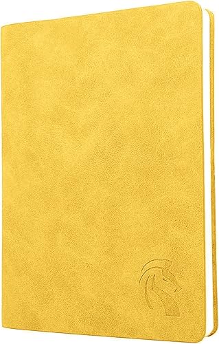 LeStallion Diario de páginas numeradas blanco crema, cuaderno de cuadrícula de puntos de cuero de cubierta suave, cuaderno de papel grueso de 12 GSM