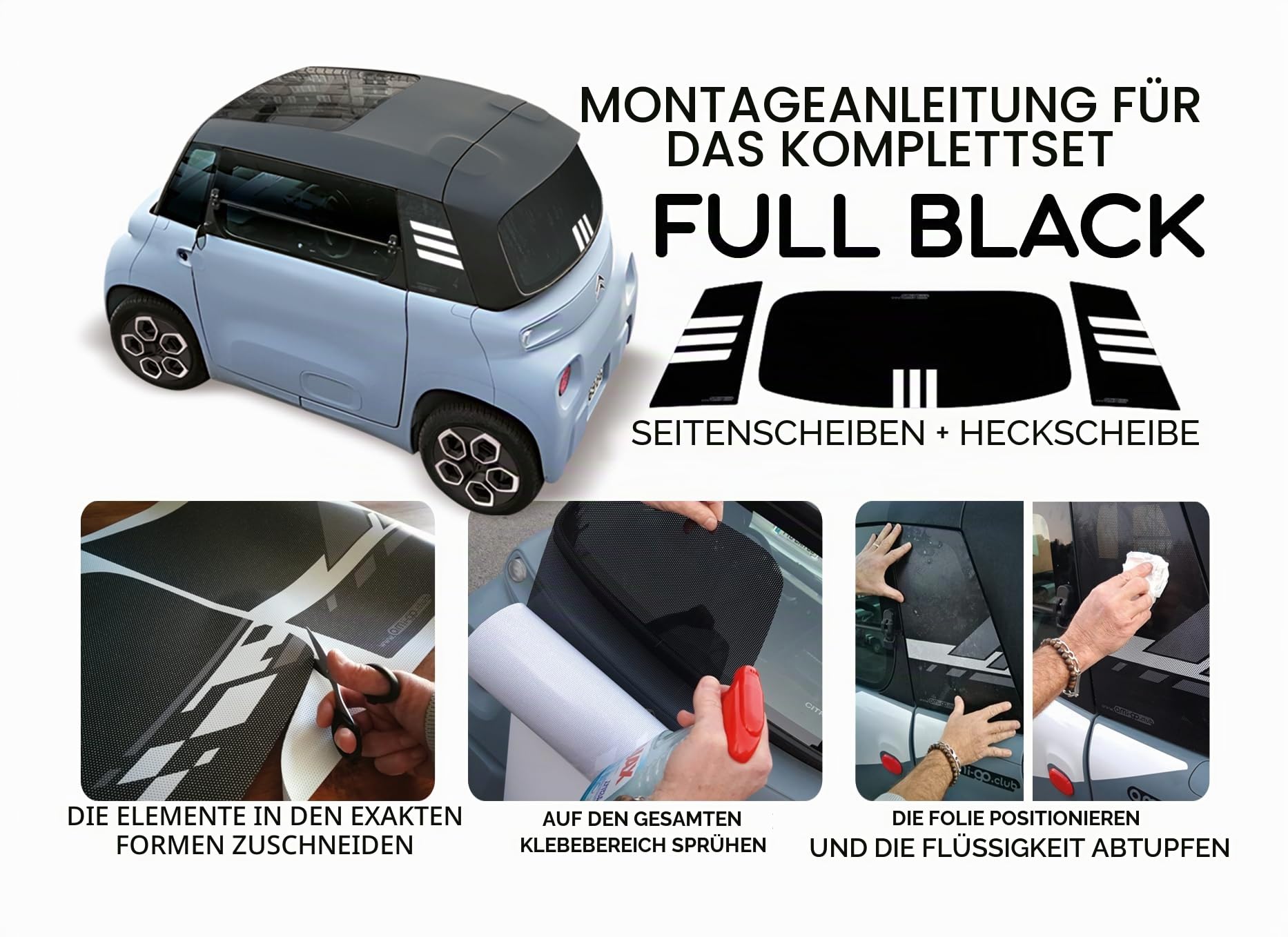 AMI-GO.CLUB Sonnenschutz-Set für Autos, Grau, Vinyl, Auto, VEHICLE_INTERIOR_SHADE
