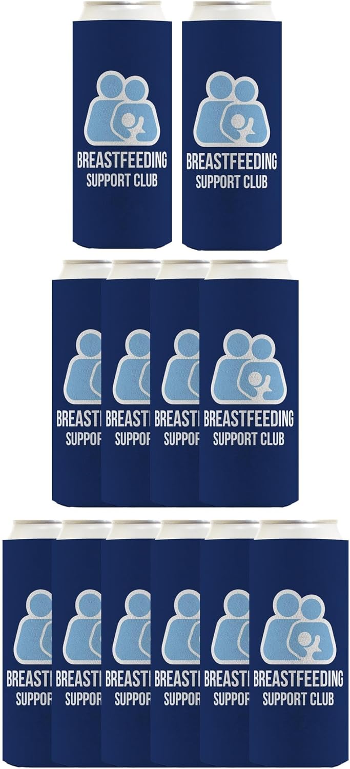 Mom Maternity Gifts New Dad Breastfeeding Support Club Breastfeeding 12-Pack Ultra Slim Can Thermocoolers