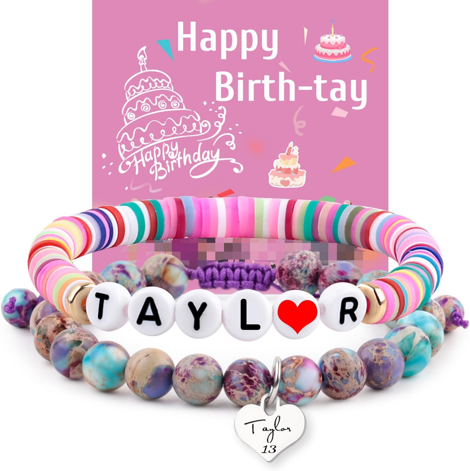 Taylor Birthday Gifts Bracelets, Taylor Merch, Bracelet and Birthday Card are the Best Birthday Gifts for Women, wife, Daughter, Granddaughter, Bestie, Sister, Adjustable size, BOHO