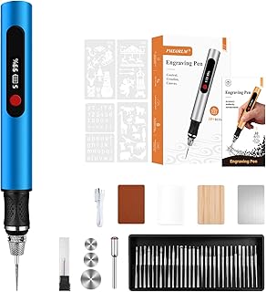 vueowcue Cordless Engraving Pen with 30+ Bits & 5 Speeds,Electric Engraver Kit for Wood Metal Glass Stone,Mini Rotary Tool with LCD Display & Anti-Slip Grip,Gifts for Artists,DIYe…