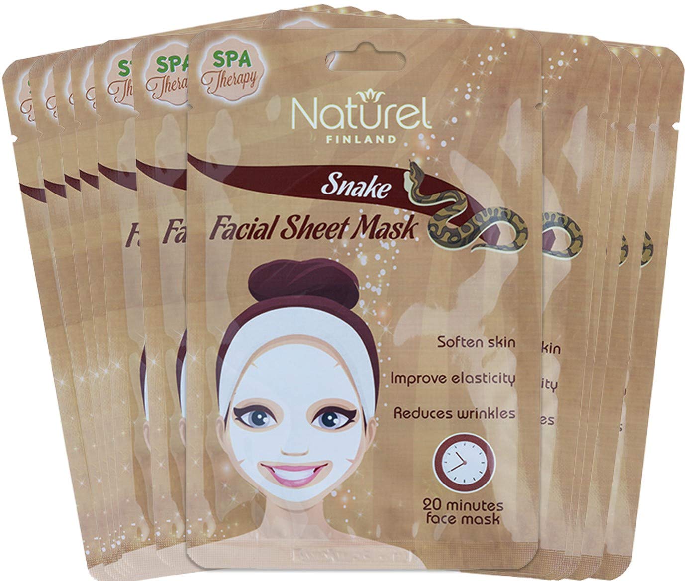 Korean Face Mask Sheet Snake 12 Mask Pack for AntiAging