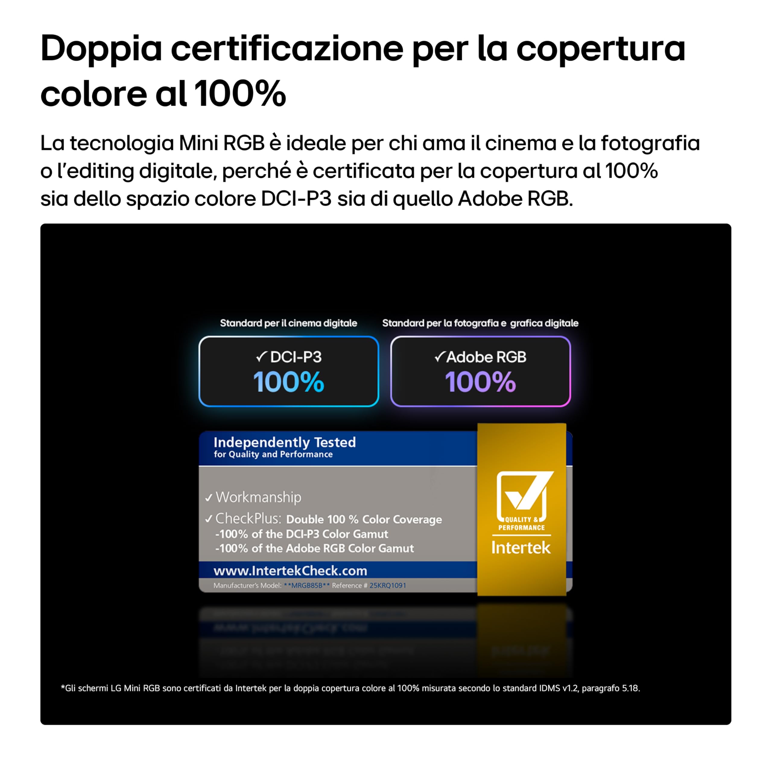 LG Mini RGB 55 pollici Serie MRGB87 55MRGB87B6B, Smart TV 4K, RGB Primary Color Pro, DualColor 100% DCI-P3/Adobe RGB, Dolby Vision & Atmos, webOS con Gemini e Copilot, Motion Booster 288, TV 2026