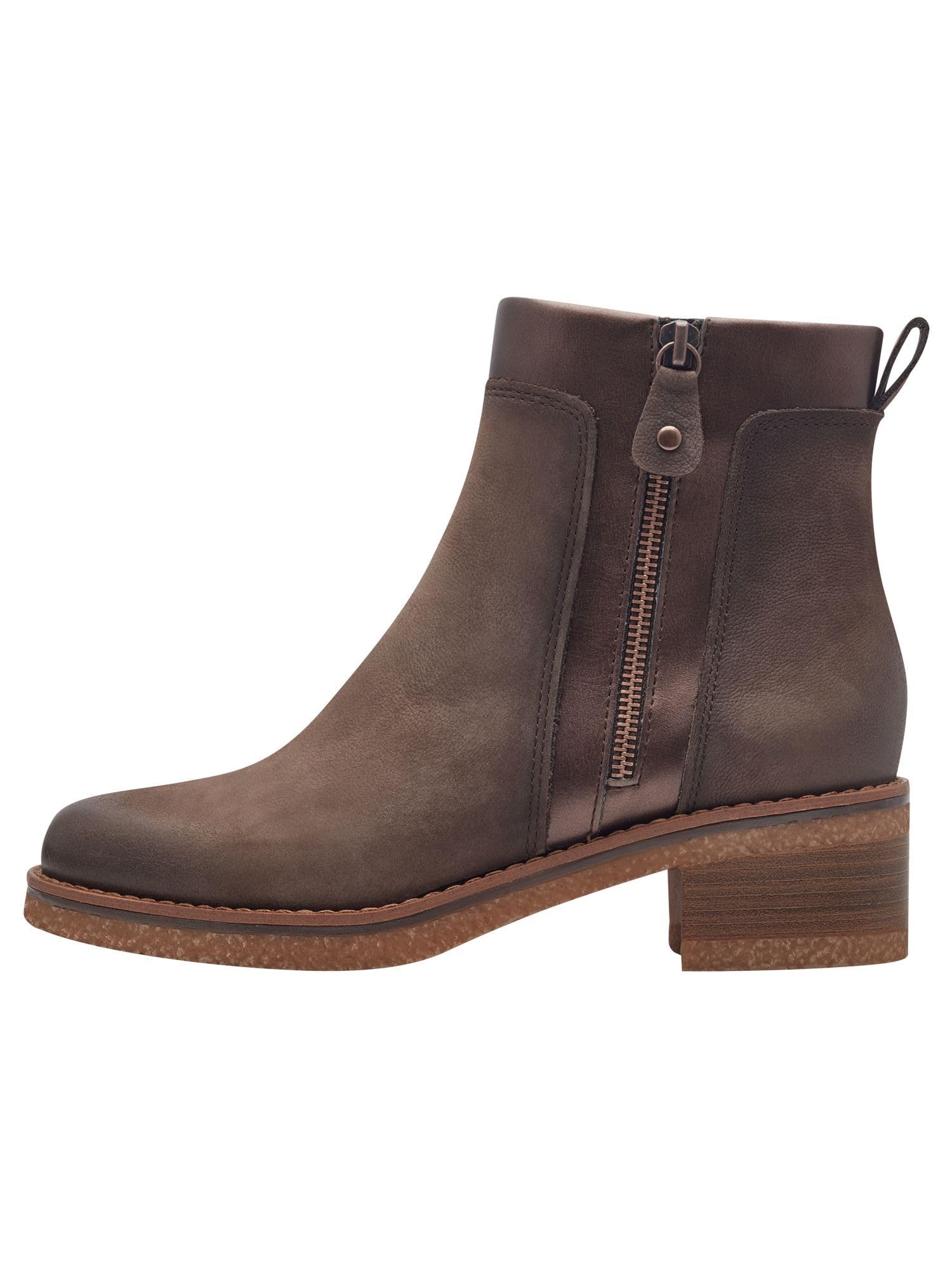 MARCO TOZZI Damen Stiefeletten mit Absatz mit Lederanteil Blockabsatz