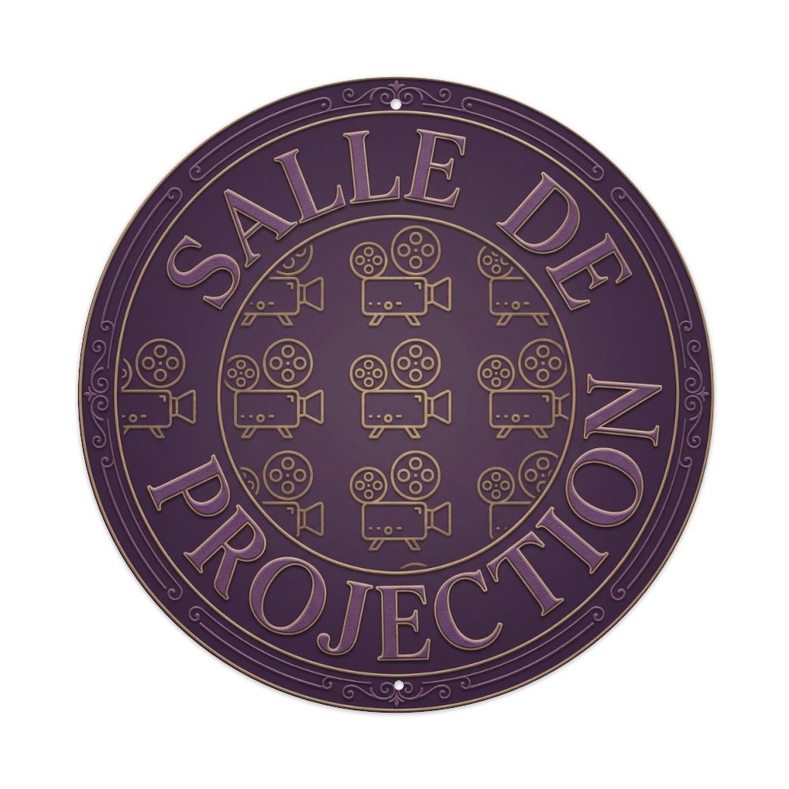 Metal Tin Sign Vintage Salle De Projection Text Projector