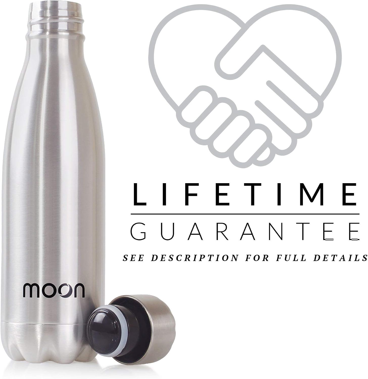 Moon Bottles, Insulated Water Bottle that Lasts Forever, 18/8 Stainless Steel Vacuum Flask, Double Walled Drink Bottle - Image 5