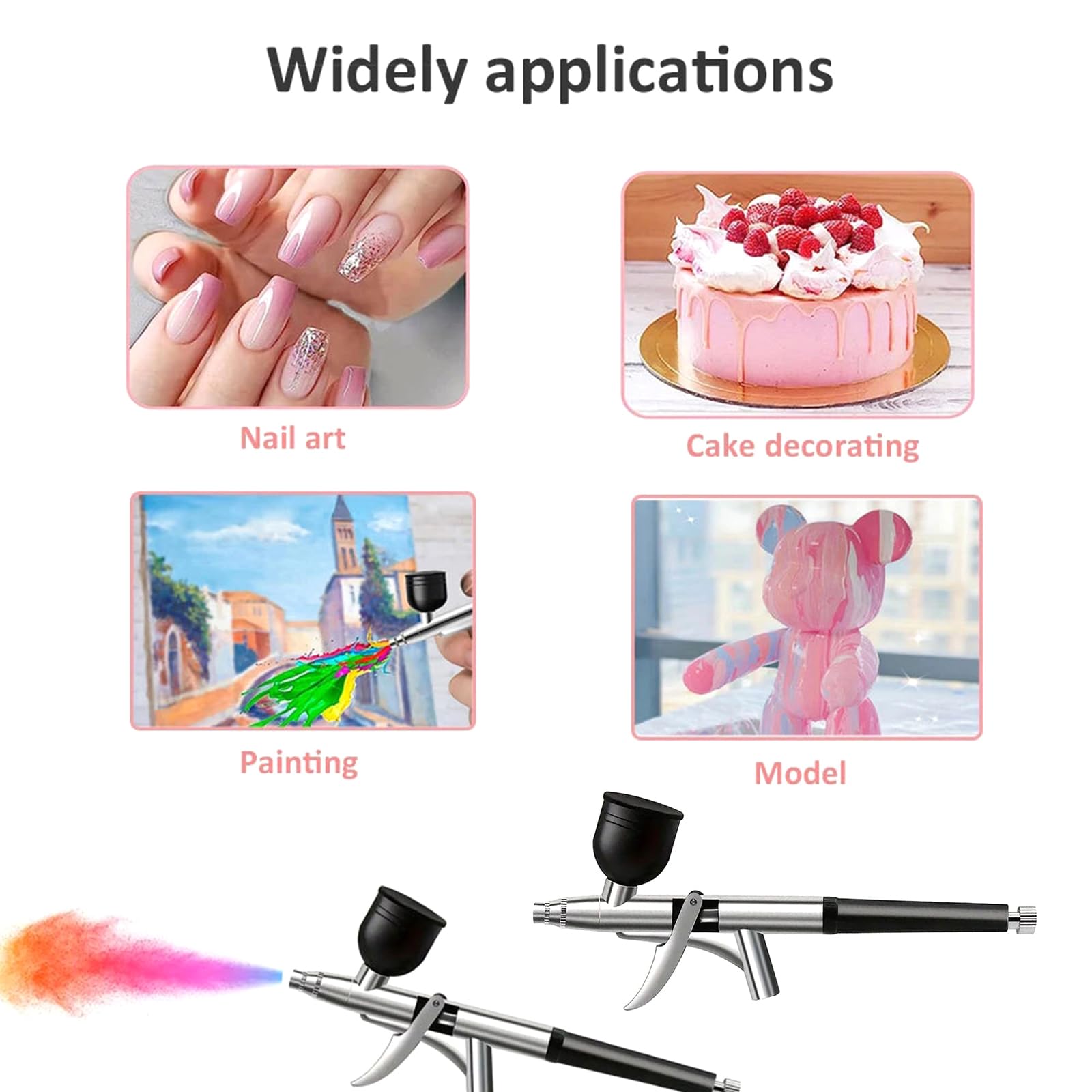 Portable Double Action Airbrushes Nozzles Sprays Pen For Model Cake Nails Car Painting Beauty Inkjet Nails Art