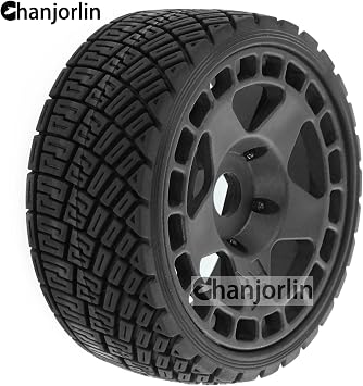 1/8 1/7 RC On Road Tires And Hard Plastic Rally Racing Wheels 17mm Hex Touring Tyres OD 3.94'' For 1:8 1:7 Street Drift Car ARRMA Losi Kyosho GT2 W10 Tamiya HPI WR8 HSP 4PCS (Black)