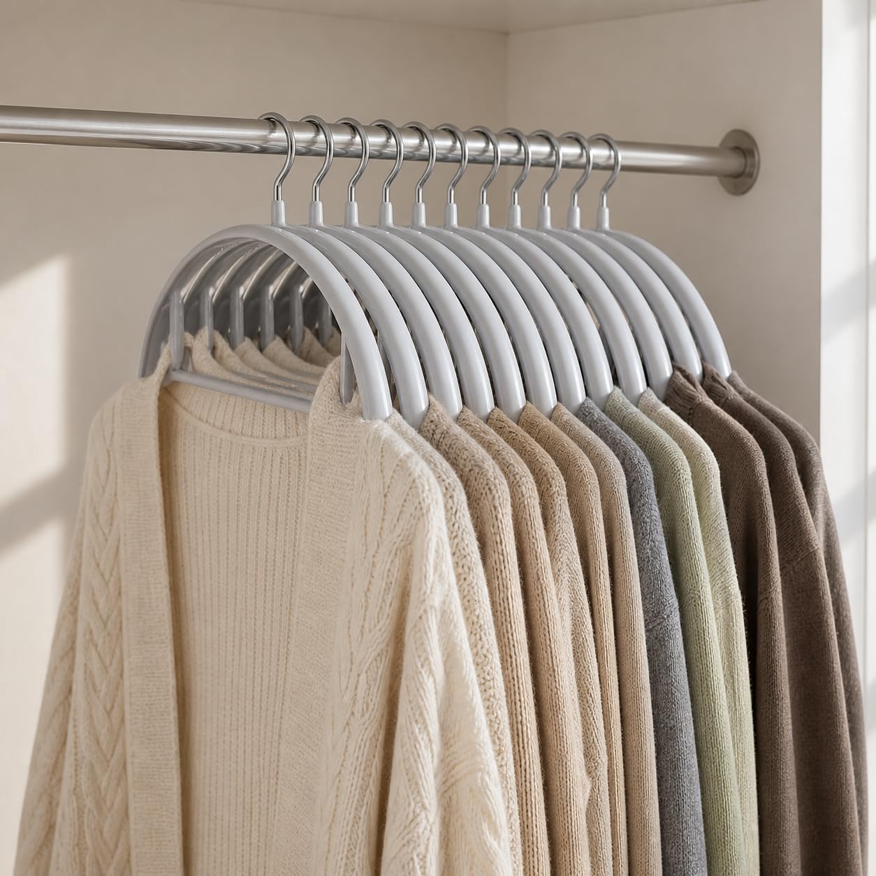 Grucce Metallo Antiscivolo per Maglieria, Grigio, Bianco, style to 3