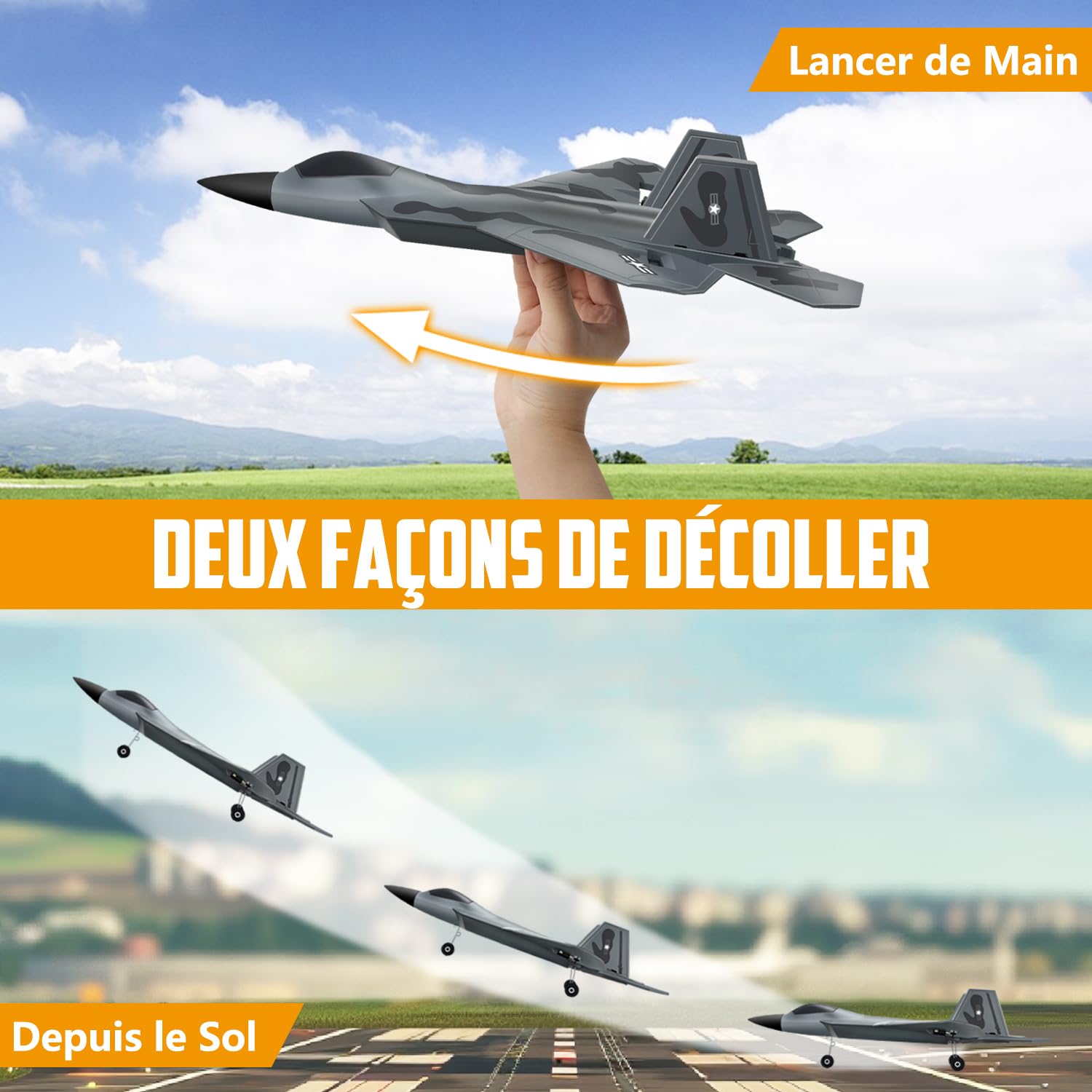 2CH F-22 Planeur RC, Facile Enfants & Débutants