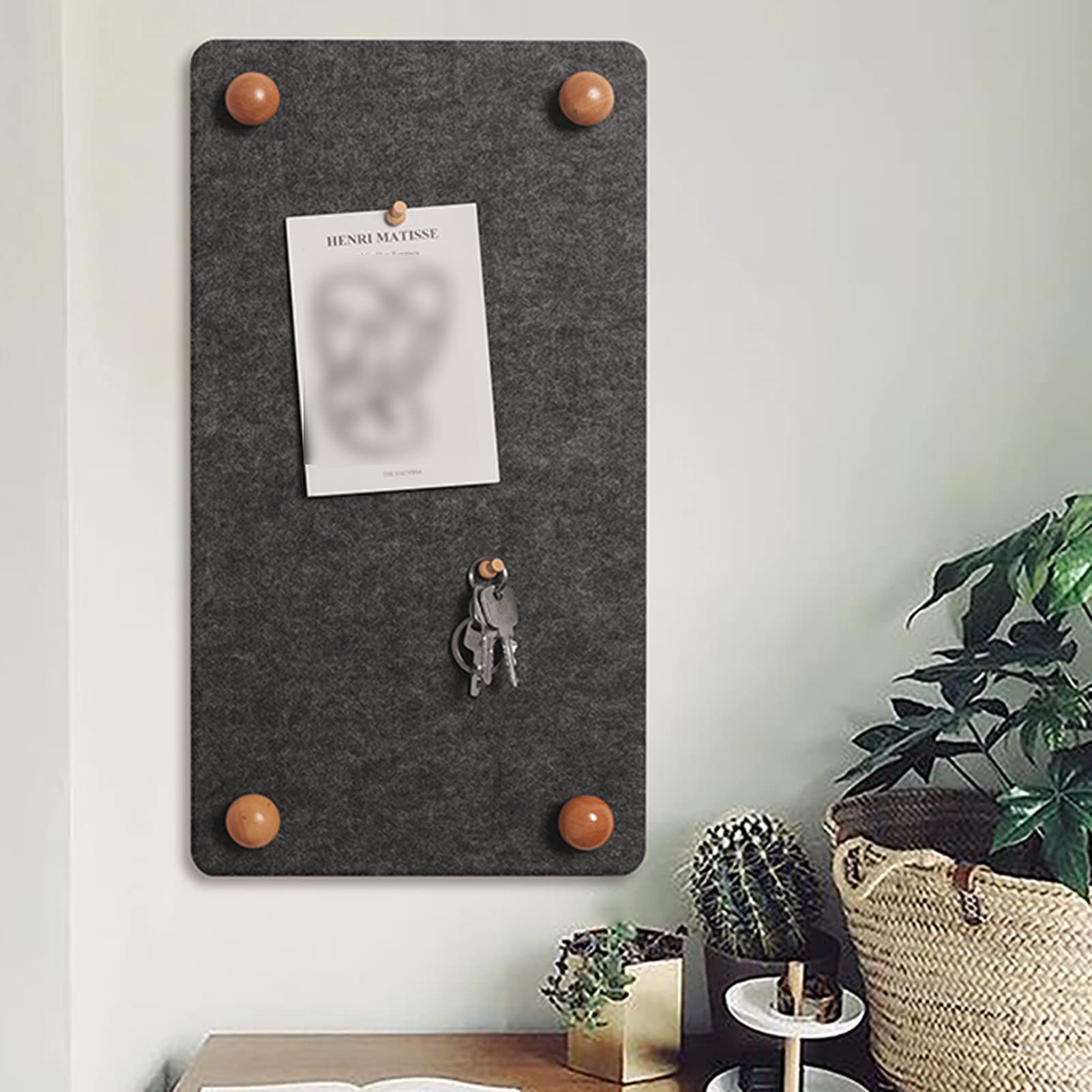 Filz-Pinnwand 18 Mm Dick Doppellagig Filz Nachricht Memoboard Mit 40 Push-Pins, Für Haus Schlafzimmer Wohnzimmer Eingang Büro Schule Wanddekoration
