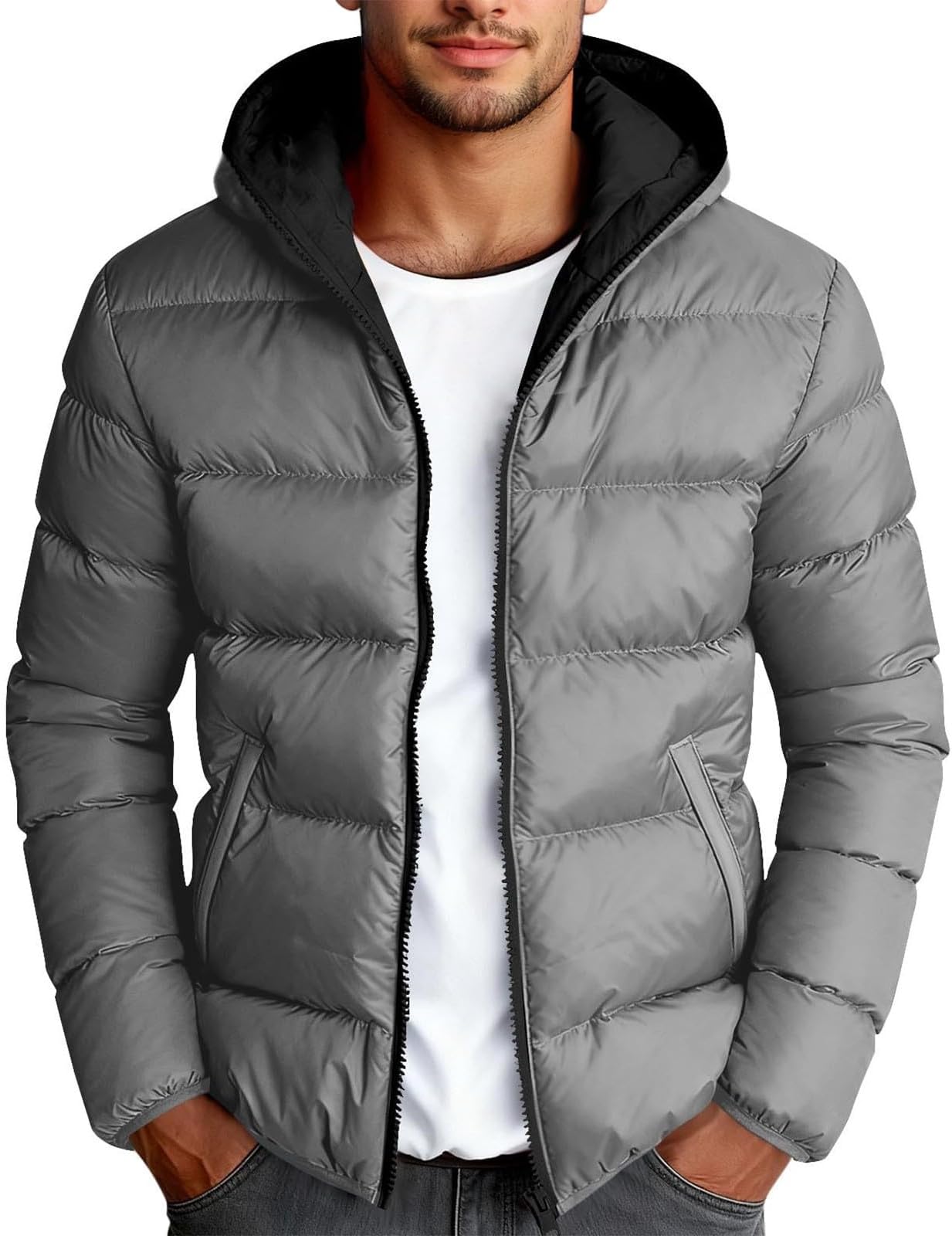 Winter Jacket Men's 5XL Plus Size Down Jacket Winter Warm Quilted Jacket Winter Coat Parker Jackets Hiking Jacket Plain Insulation Jacket Functional Jacket Thermal Jacket Outdoor Wind Jacket