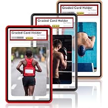 SATINIOR 3 Pack Slab Protectors Compatible with Psa for 35pt Graded Cards Slab Guard Stackable Magnetic Aluminum Alloy Case with UV-resistant Glass for Display Desk Showcase CollectorsGold,Black,Red