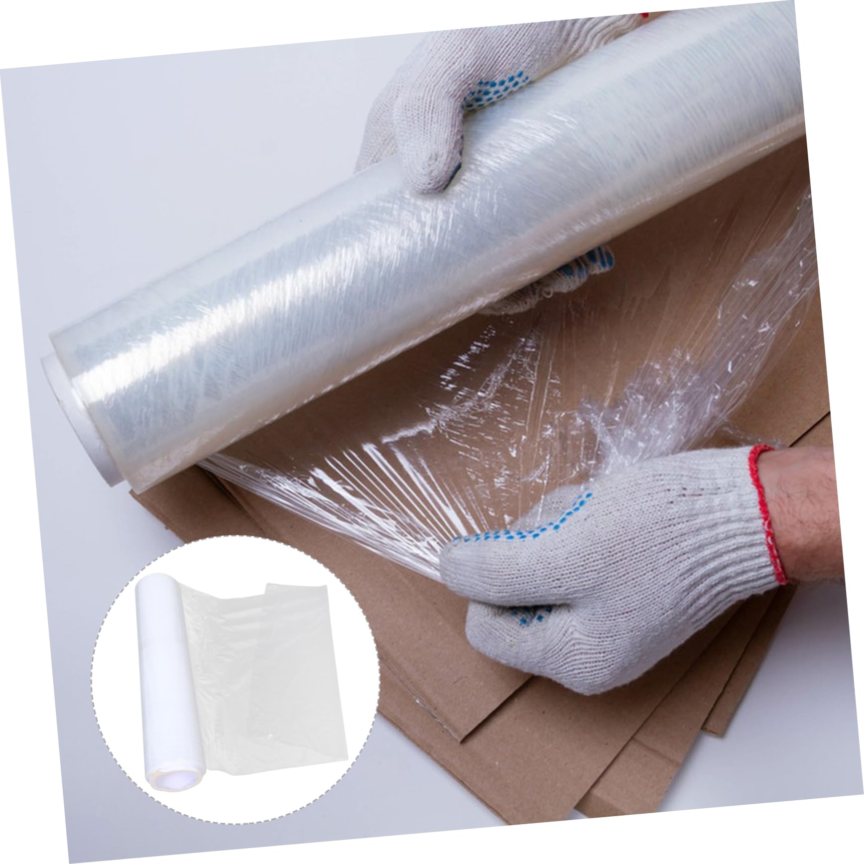 Angoily Film Étirable D’emballage Transparent en Hdpe, Forte Auto-adhérence, Résistant à L’eau la Poussière, Déménagement Stockage