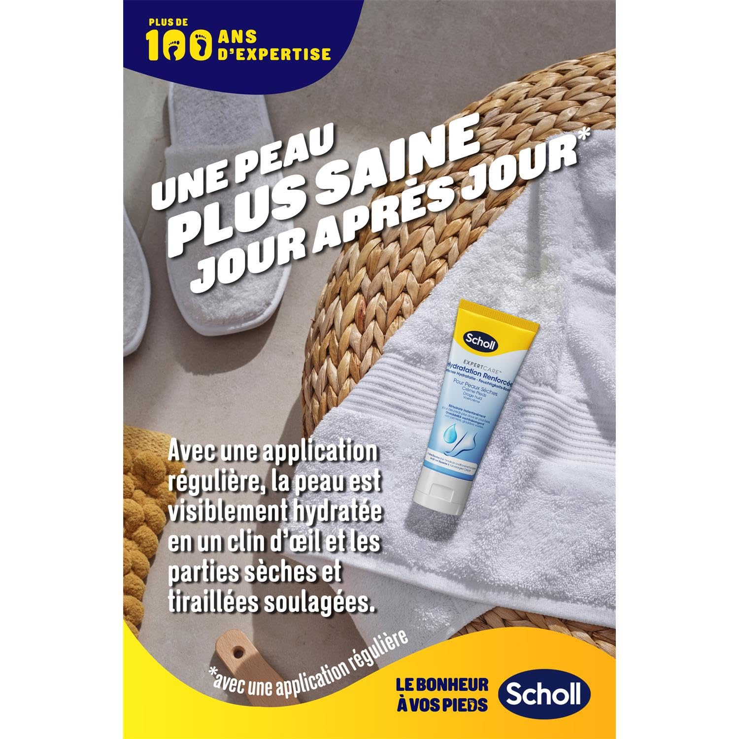 SCHOLL Crema hidratante intensificada para piel seca, 75 ml, paquete de 6