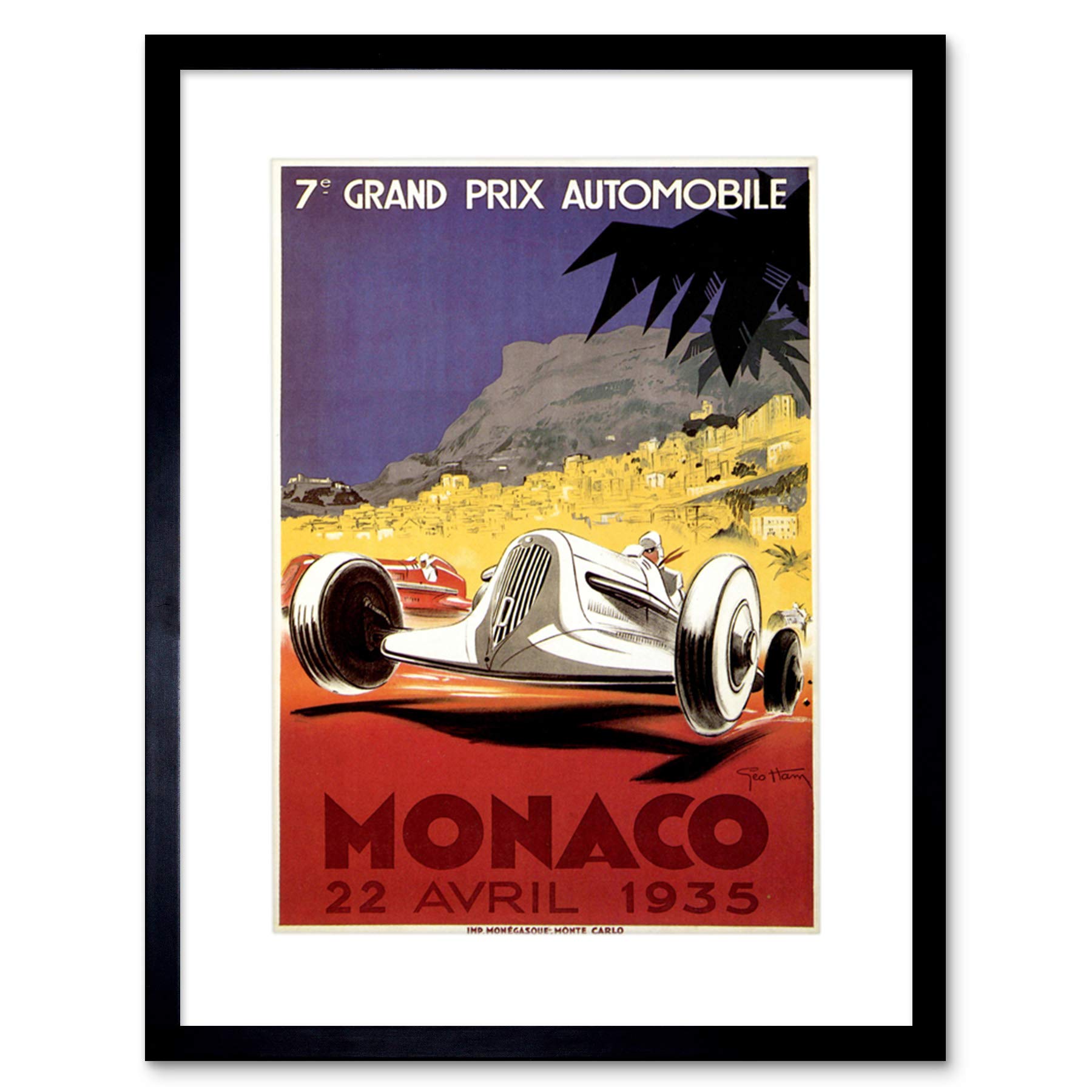 Wee Blue Coo SPORT RACE MOTOR GRAND PRIX 1935 MONTE CARLO MONACO FRAMED PRINT F97X6411
