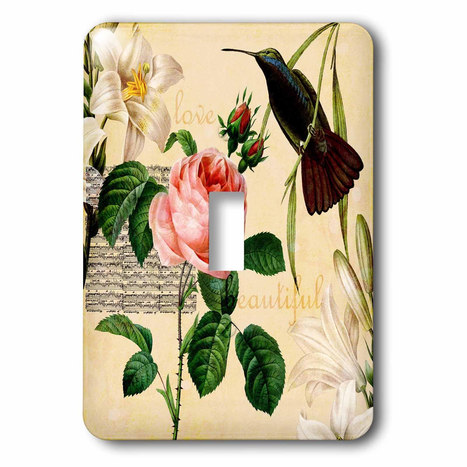 Interrupteur colibri lys rose pour remplacer une plaque murale unie