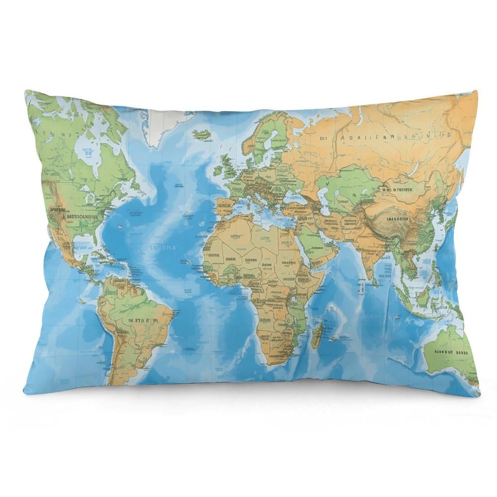 Velvet Pillowcases Standard Size 12 "x20, Ultra Soft Breathable Pillow Cases for Bed, Luxury Cozy Fuzzy Pillow Shams, Lumbar Pillow Cover, Map Cushion Case Home Decor