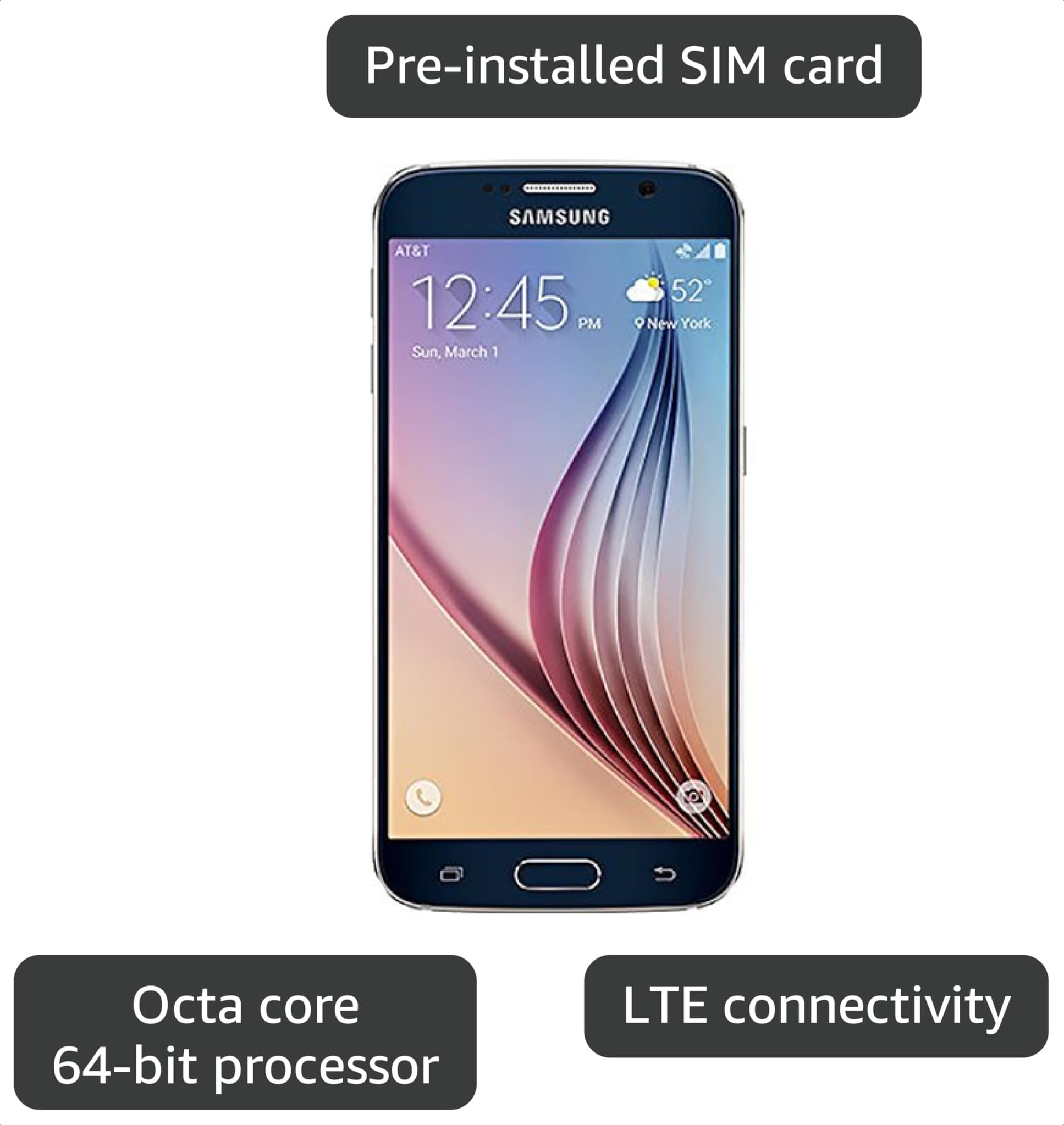 【新品】Samsung Galaxy S6 au Galaxy S6 SCV31 Amazon.com: Samsung Galaxy S6, Black Sapphire 32GB (Verizon