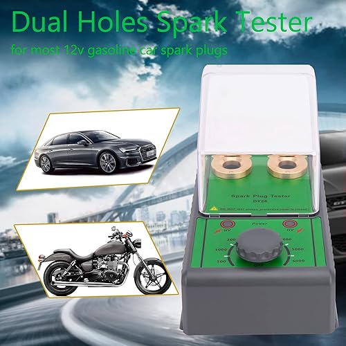 Miniatura 4 de Probador de bujías Probador de chispas de doble agujero para vehículos de gasolina de 12 V, probador de bobina de encendido, frecuencia de trabajo