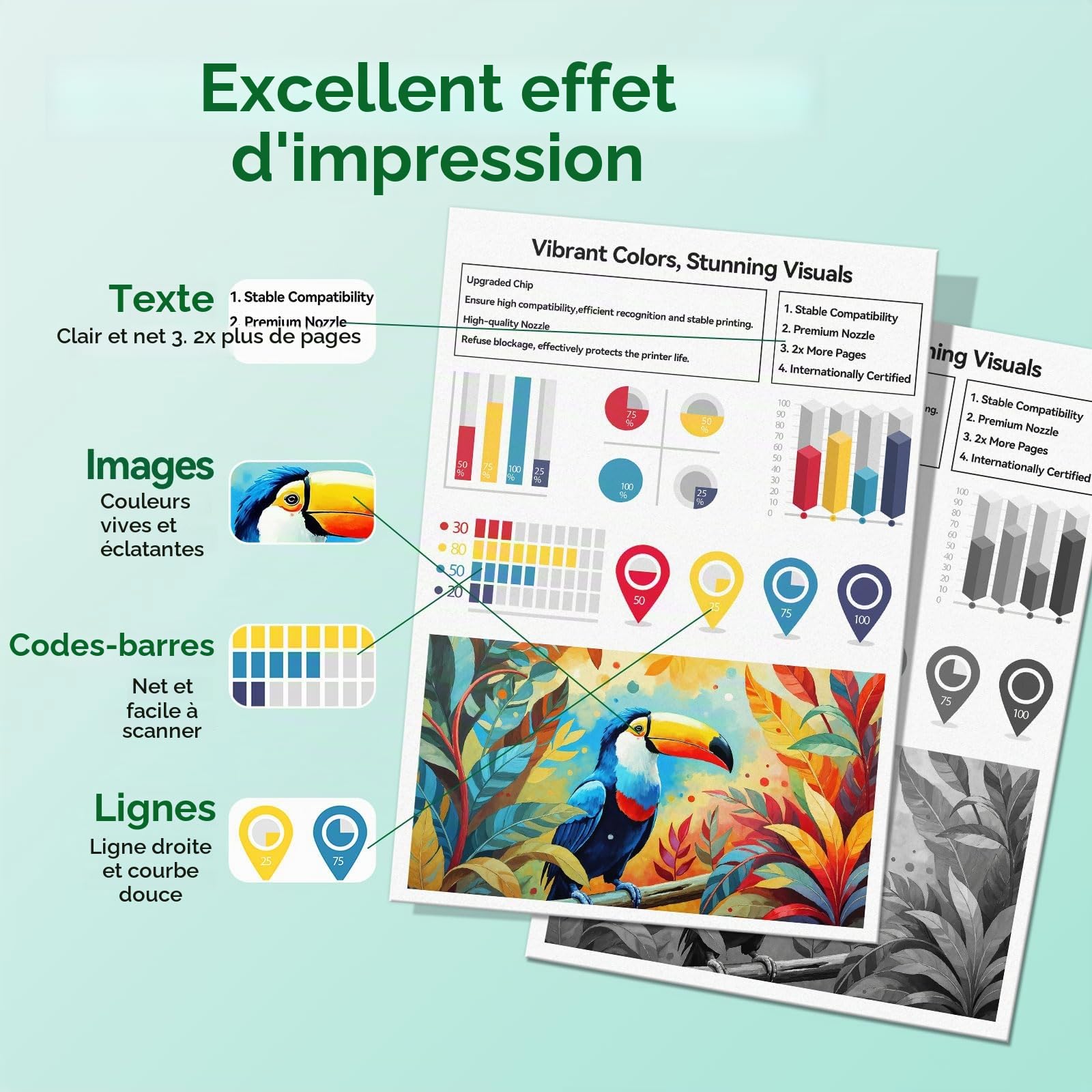 Encre 305XL BK/CMY - 750/450+ Pages, Remplacement pour Originale Cartouche HP 305 Noir et Couleur, pour HP DeskJet 2810e 2820e 2700 2710e 2720e 2722e Plus 4100 4120 Envy 6000 6020e 6032e