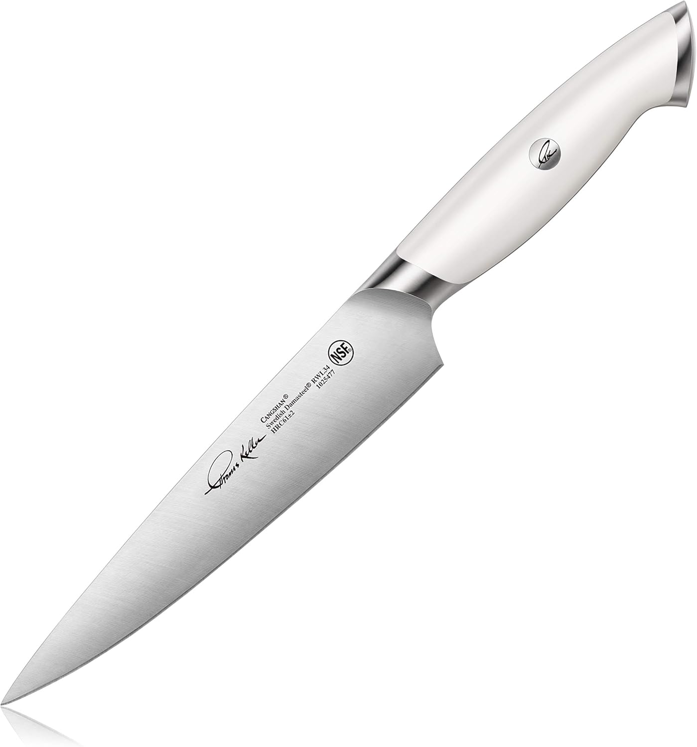 Cangshan Thomas Keller Signature Collection Swedish Powder Steel Forged, 7-Inch Utility Knife, White
