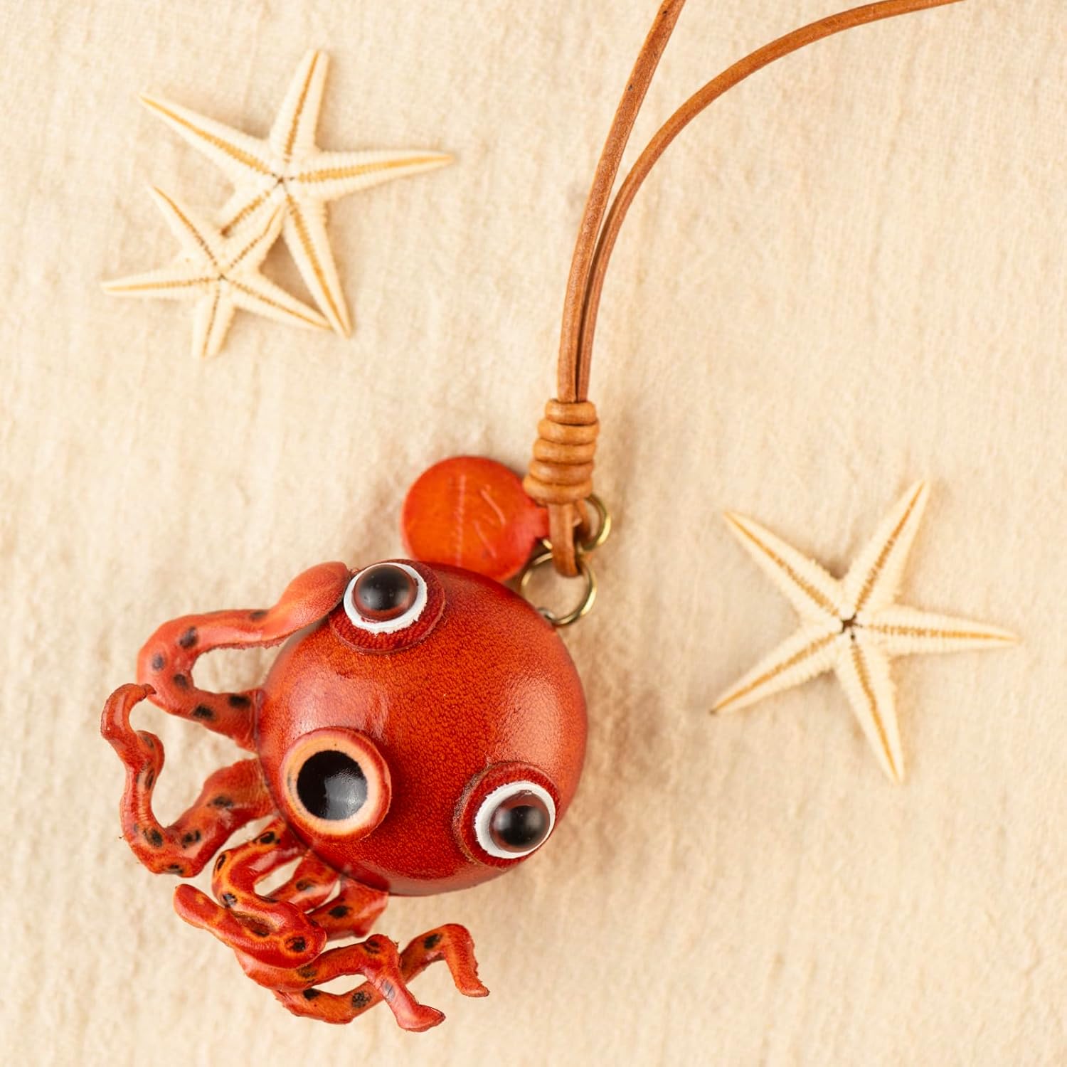 Keychain Charms 3D Cute Genuine Leather Handmade Crafts Pendant Keychains Accessorie - Image 5