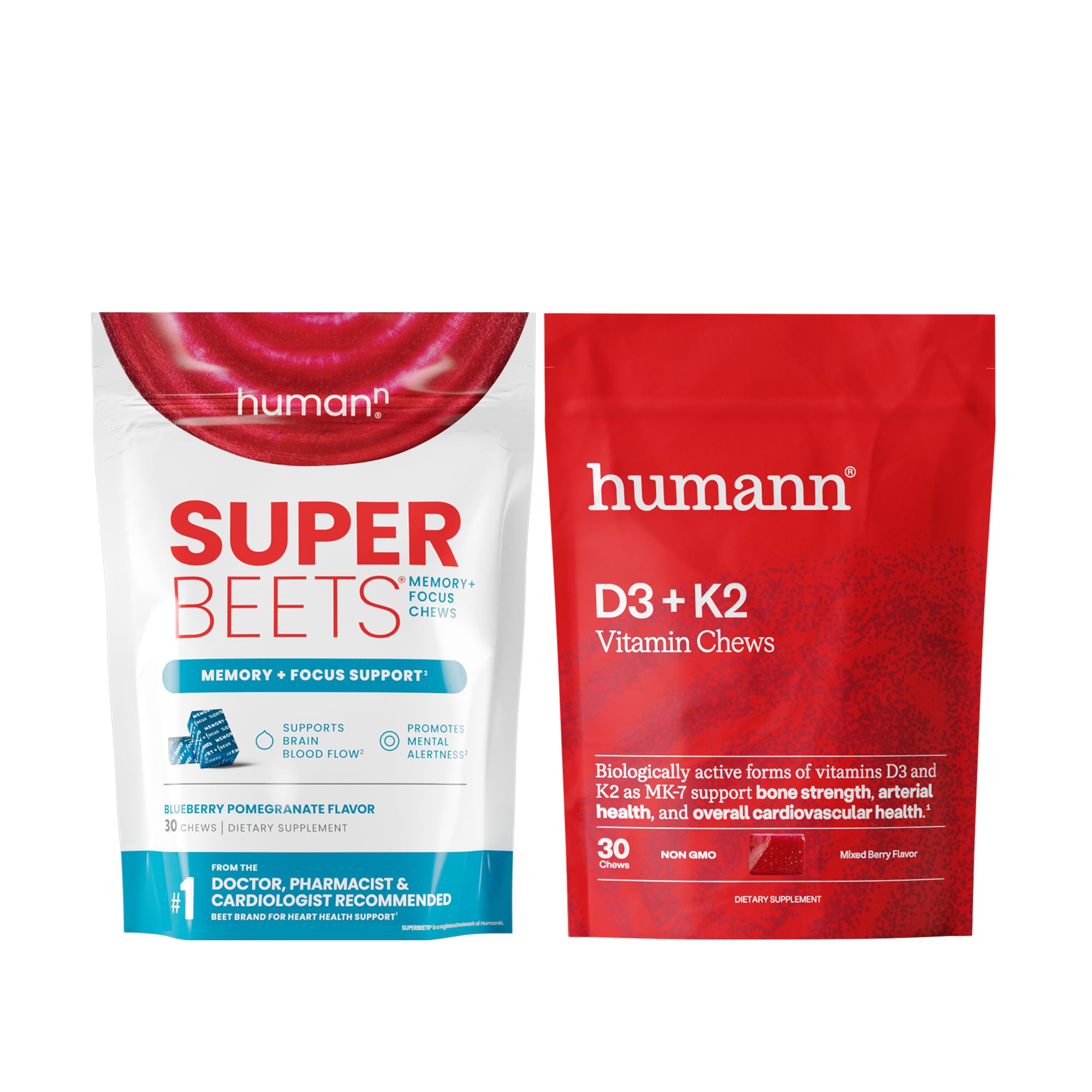 SuperBeets Memory + Focus & D3 + K2 Chews