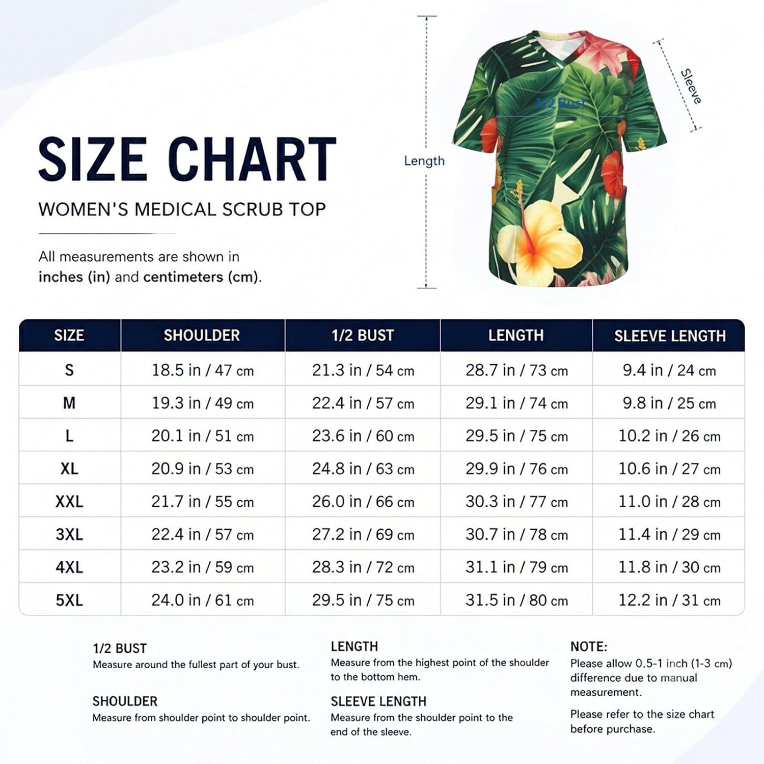 Professional Scrub Tops for Men, Classic V-Neck Workwear with 3 Pockets