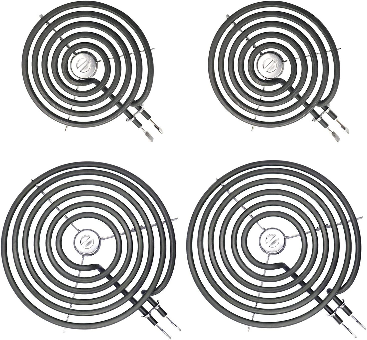 4 Pack WB30M1 and WB30M2 Electric Stove Burner Replacement for GE Hotpoint Kenmore, ge electric stove burner replacement 6"and 8",ge Electric Range Burner Element,ge Stove Electric Burner Replacement