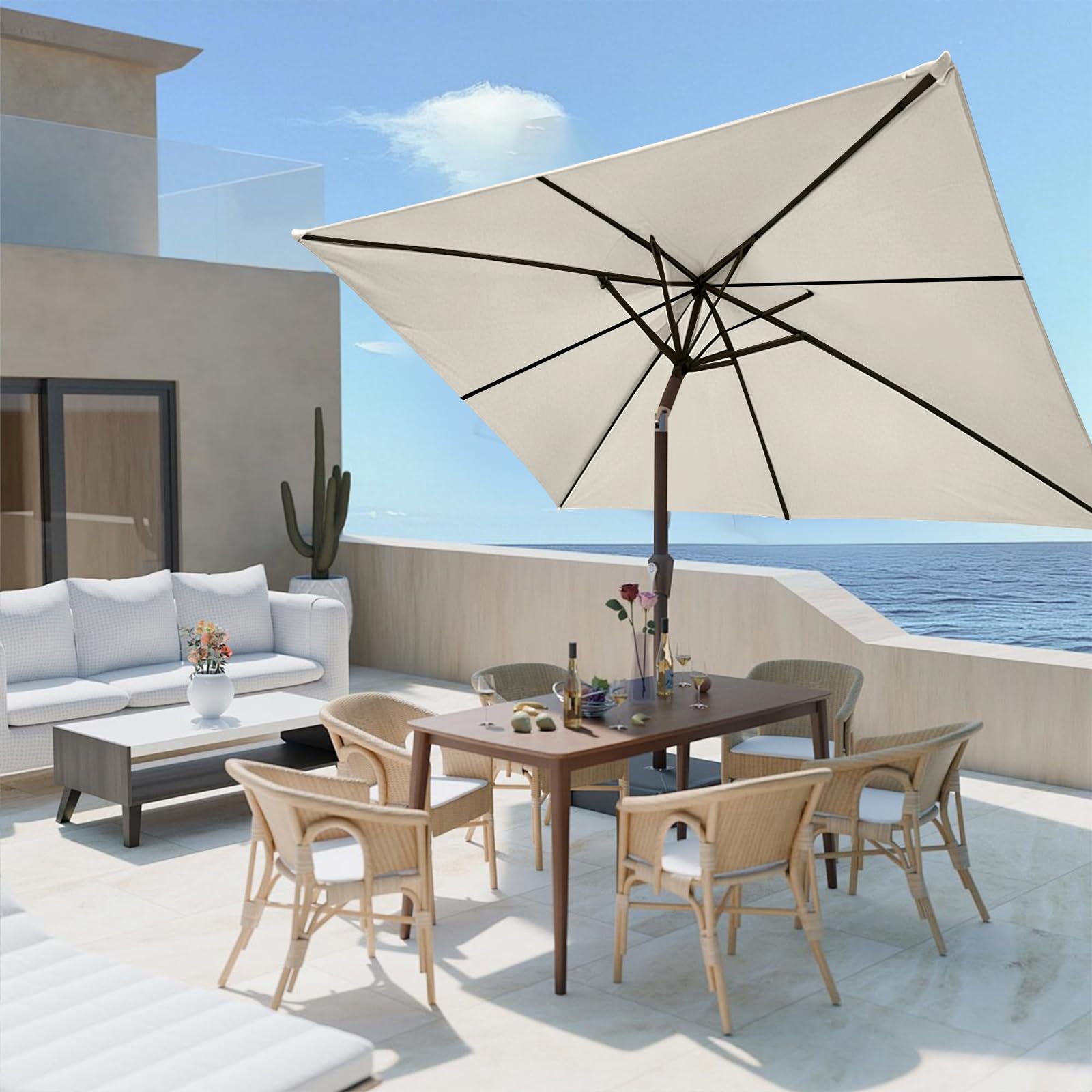 Toile de Rechange pour Parasol, Housse de rechange pour parasol pour jardin