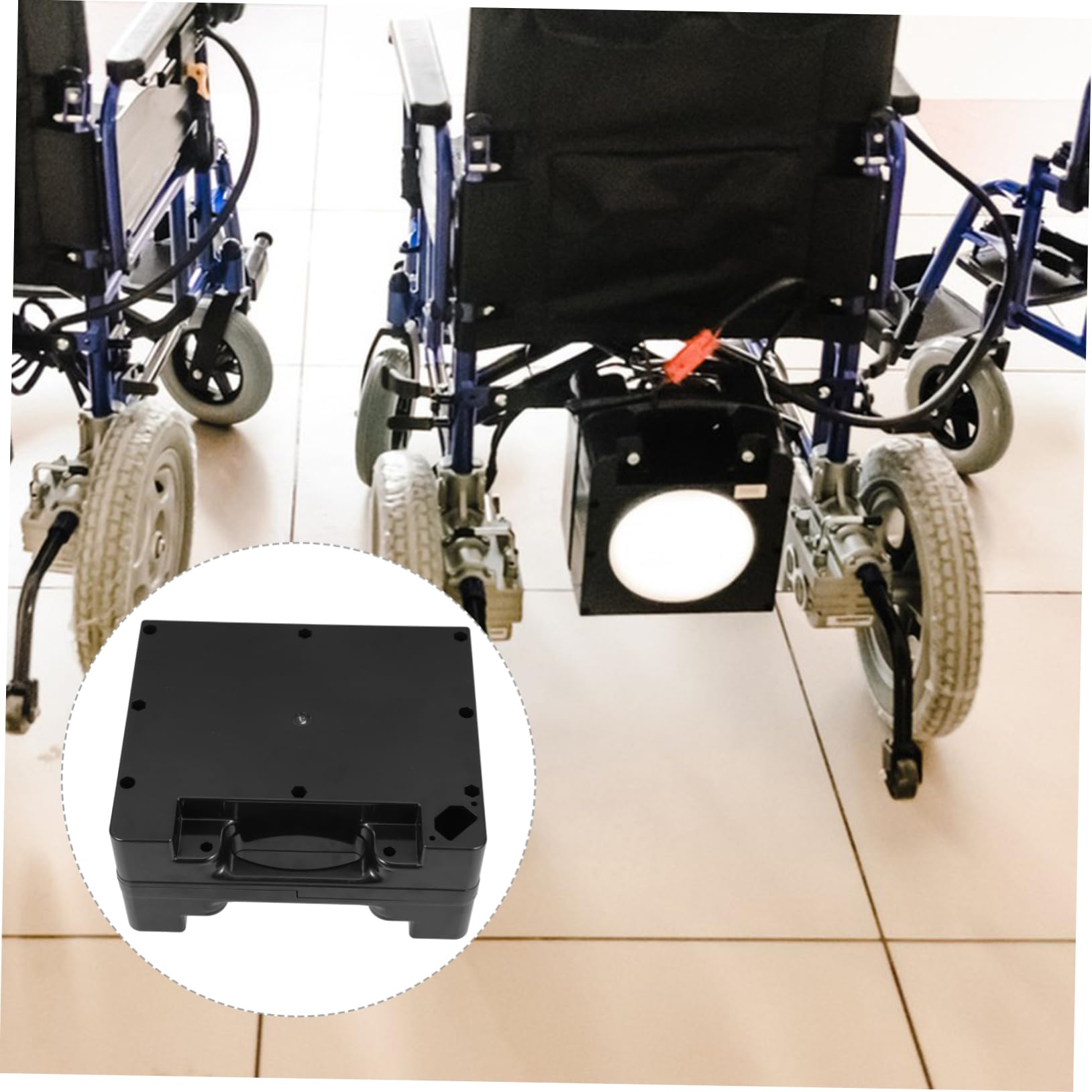 BESTYASH Custodia Per Batteria Per Elettrica Pieghevole Portatile Per Anziani Supporto Per Batteria Per Abs Nero
