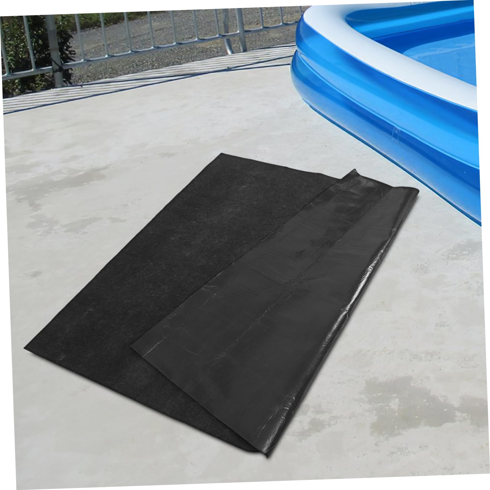 Milisten Tapis de Spa Gonflable Noir 1 Pièce en Feutre et PE, Antidéchirure