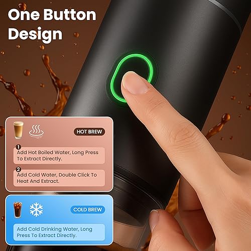 Miniatura 2 de Cafetera de café portátil  Mini cafetera de viaje  Cafetera portátil compacta para viajes, hogar o campamento  Alimentación USB-C de 12 V, presión